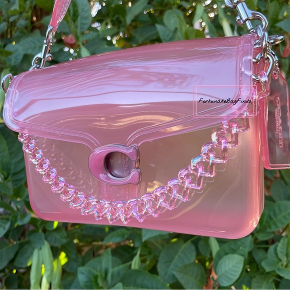 TikTok Famous PINK PEACH Jelly TRIPLE HEARTS Resin Bag Strap Novelty Bag Chain - Picture 3 of 14